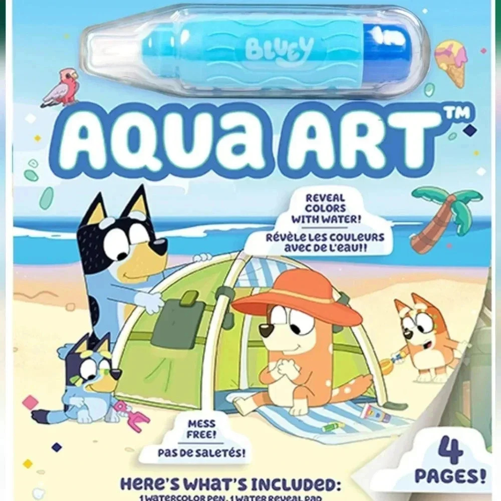 Bluey Aqua Art - Reusable Water Reveal Activity Pages With Water art kids craft